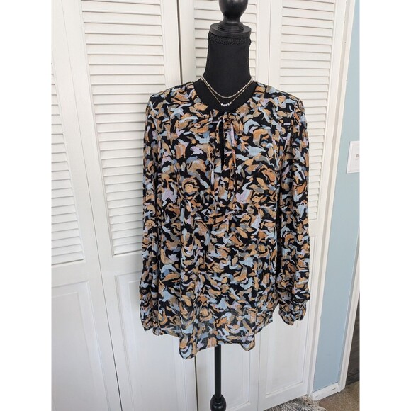 Zac & Rachel Tops - Zac & Rachel Blouse Women XL Multicolor Geo Peasant Boho Top Crochet Art To Wear